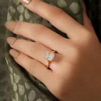 Silhouette Radiant Lab Grown Diamond Engagement Ring