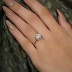 Silhouette Round Moissanite Diamond Engagement Ring - JBR Jeweler