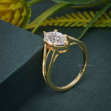 Split Shank Marquise Cut Lab Grown Diamond Solitaire Ring