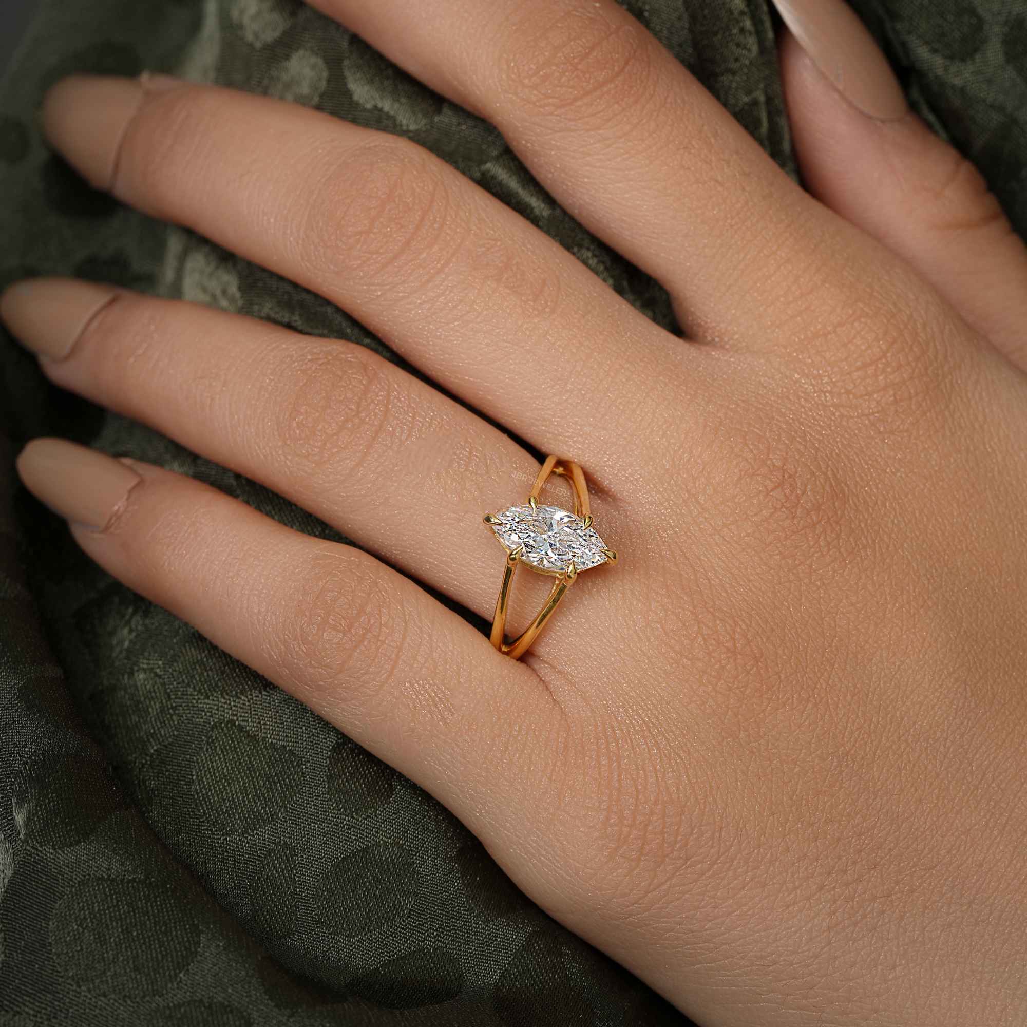 Split Shank Marquise Cut Lab Grown Diamond Solitaire Ring - JBR Jeweler