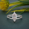 Split Band Marquise Cut Moissanite Diamond Solitaire Ring - JBR Jeweler
