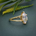 Split Band Marquise Cut Moissanite Diamond Solitaire Ring - JBR Jeweler