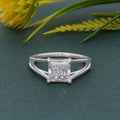 Split Band Princess Cut Moissanite Diamond Solitaire Ring - JBR Jeweler