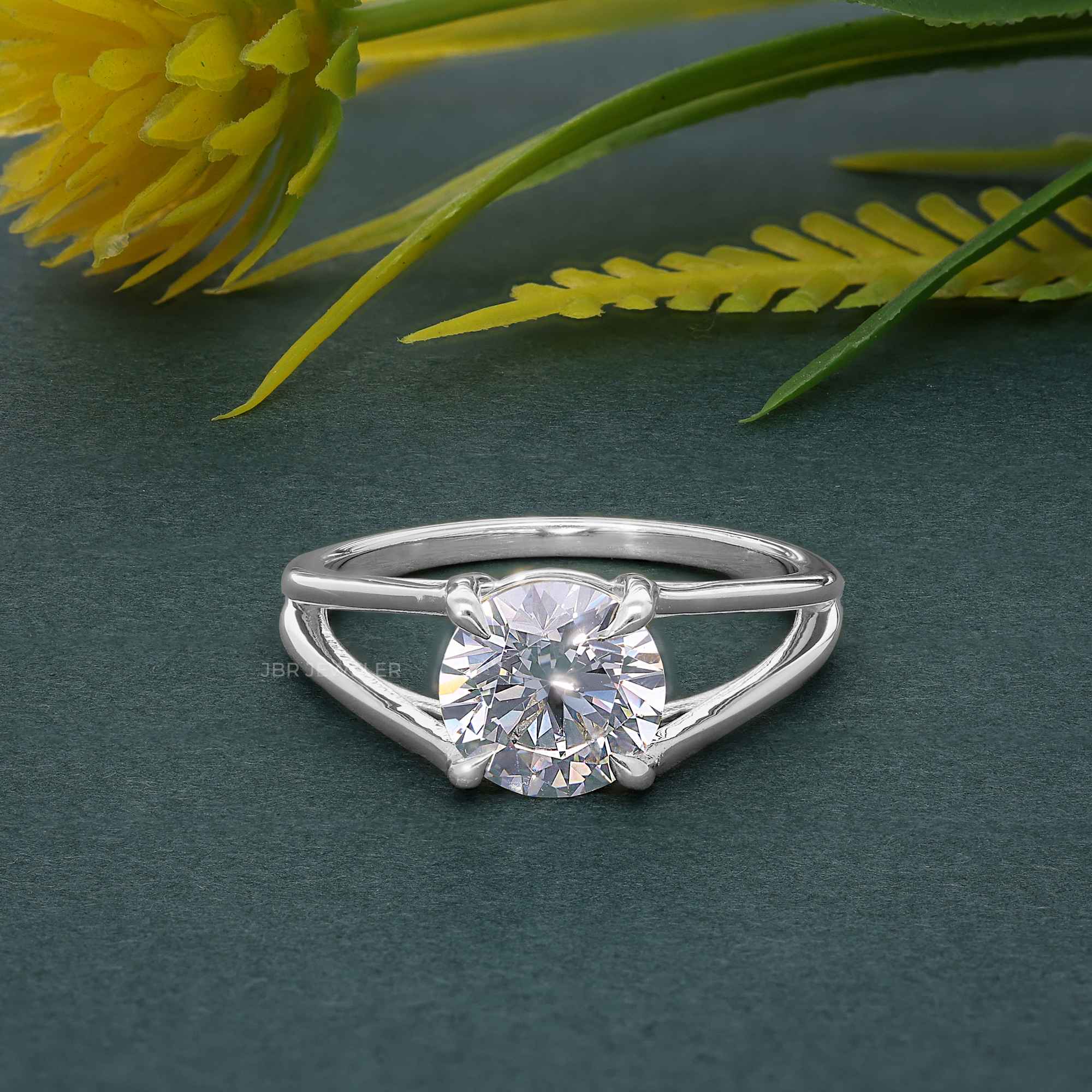 Split Shank Round Cut Lab Grown Diamond Solitaire Ring - JBR Jeweler
