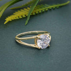 Split Band Round Cut Moissanite Diamond Solitaire Ring - JBR Jeweler