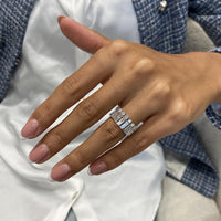 Bague de fiançailles avec accent marquise et diamant cultivé en laboratoire Asscher de 1,00 ct