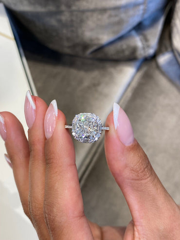 Bague de fiançailles avec accent marquise et diamant cultivé en laboratoire Asscher de 1,00 ct