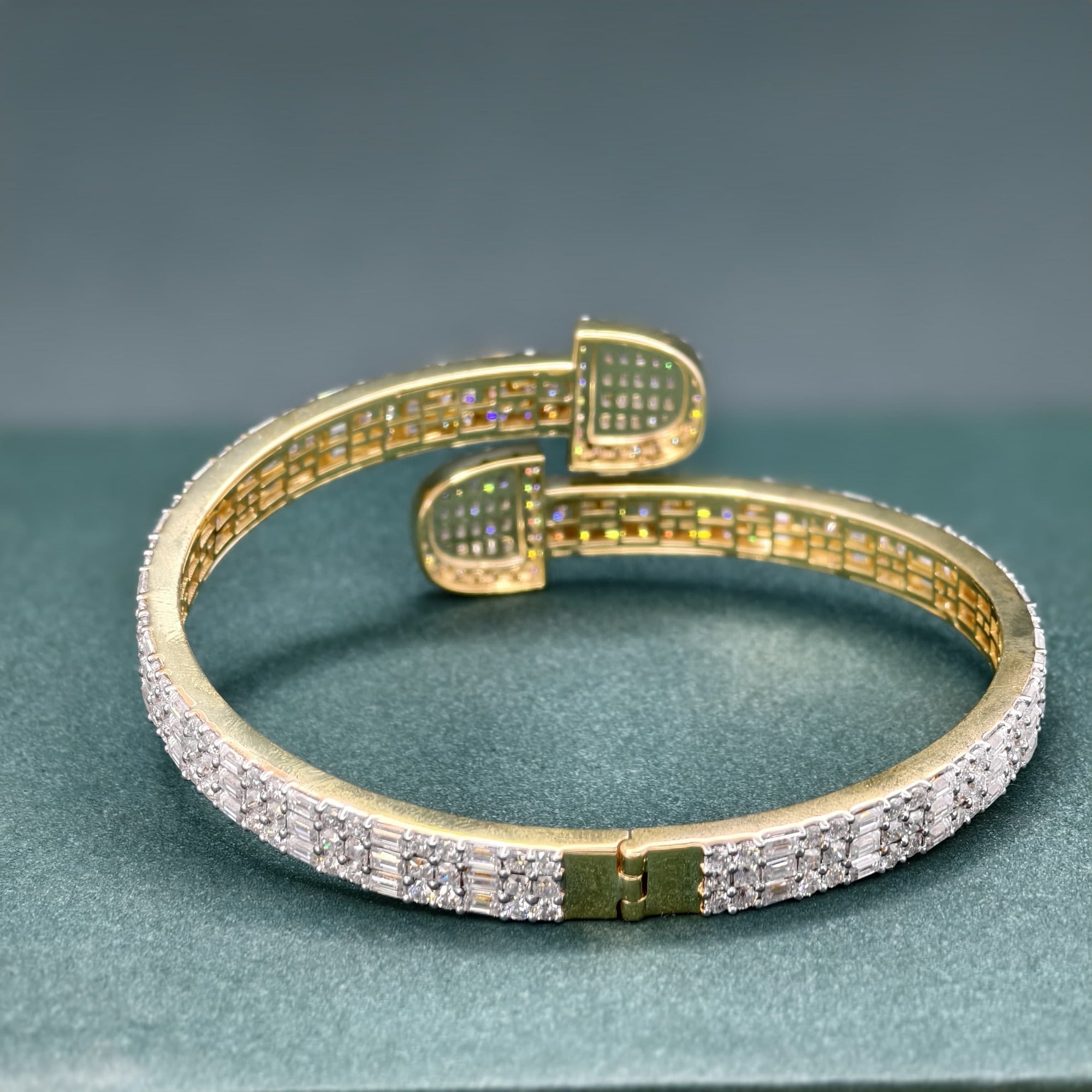 14k White Gold VVS Lab grown diamond Iced out arm cuff bangle bracelet, Bridesmaids gift, boyfriend bracelet - JBR Jeweler