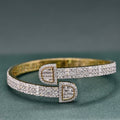 14k White Gold VVS Lab grown diamond Iced out arm cuff bangle bracelet, Bridesmaids gift, boyfriend bracelet - JBR Jeweler