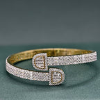 14k White Gold VVS Lab grown diamond Iced out arm cuff bangle bracelet, Bridesmaids gift, boyfriend bracelet - JBR Jeweler