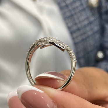 Bague de fiançailles avec accent marquise et diamant cultivé en laboratoire Asscher de 1,00 ct