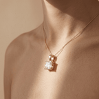 14k Yellow Gold Princess Cut Diamond Solitaire Necklace