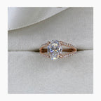 14k Rose Gold Ring with Oval 2.55 Ct Lab Diamond