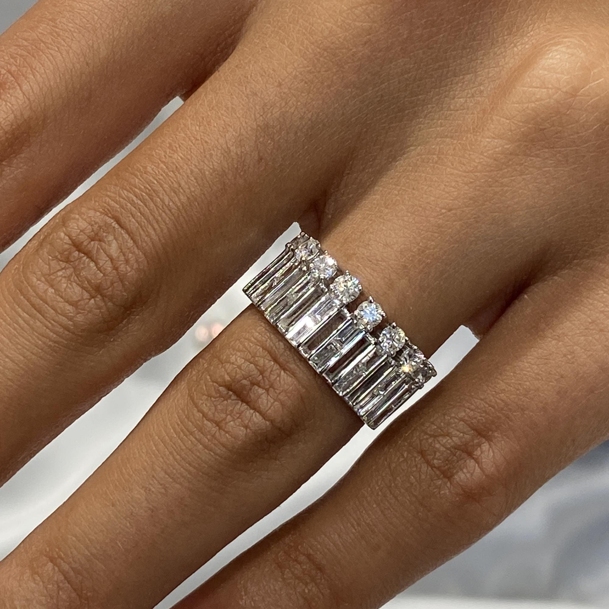 1.35 Ct Lab Diamond Eternity Ring in 14k White Gold