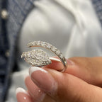1.10 Ct Lab Diamond in Gold Snake Bypass Ring for Her