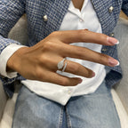 Women's 1.10 Ct Lab Diamond Snake Ring in 14k Gold