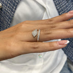 Bold Snake Ring with 1.10 Ct Lab Diamond in White Gold