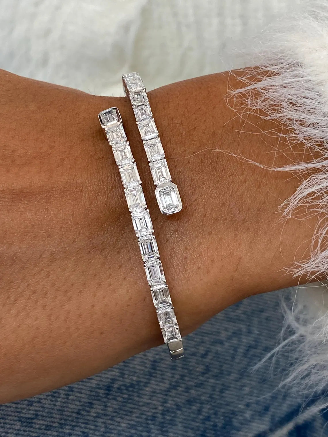 1.35 Ct Mixed Cut Lab Diamond Band in White Gold