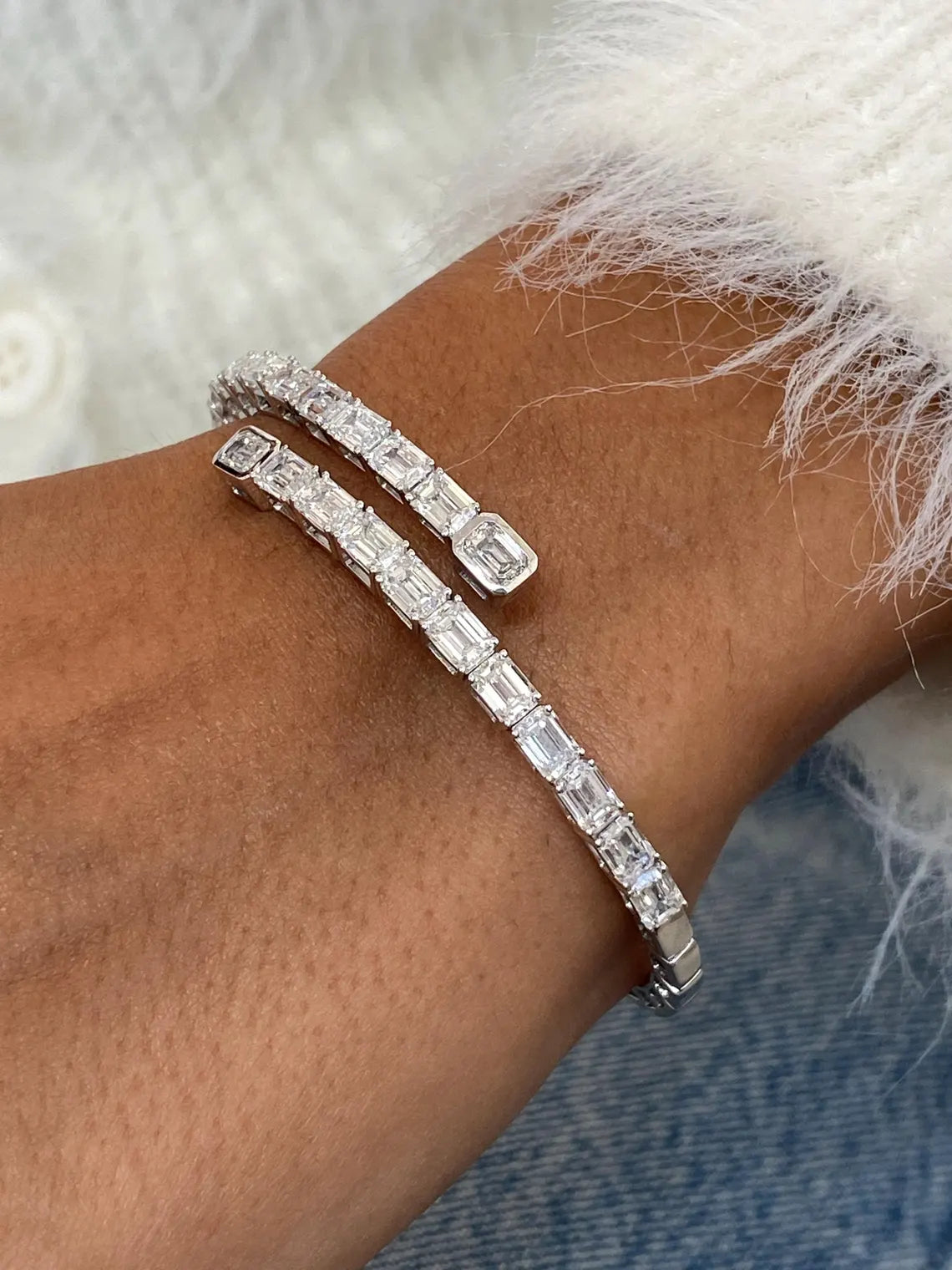 1.35 Ct White Gold Eternity Band with Lab Diamonds