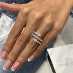 Pear Shape Lab Diamond Ring in Solid 14k White Gold