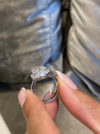 Luxurious Halo Diamond Ring with Cushion Center