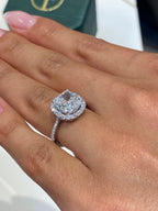3.36 Ct Cushion Cut Diamond Ring in 14K Gold