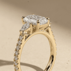 14kt gold emerald cut lab grown diamond bridal ring