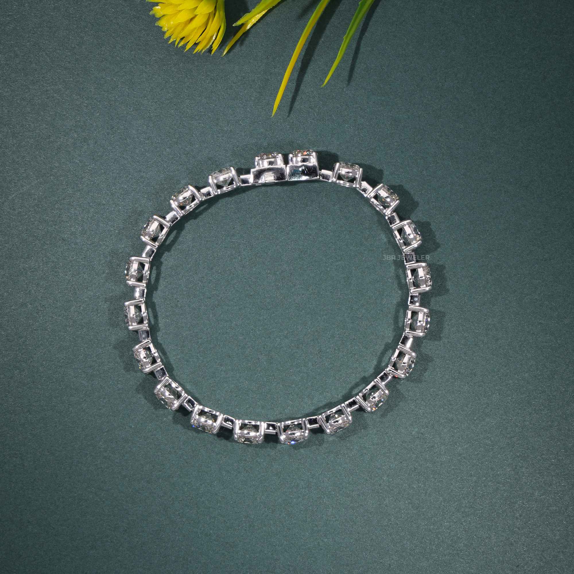 14kt 6.5MM Round White Gold Moissanite Tennis  Luxury Bracelet - JBR Jeweler