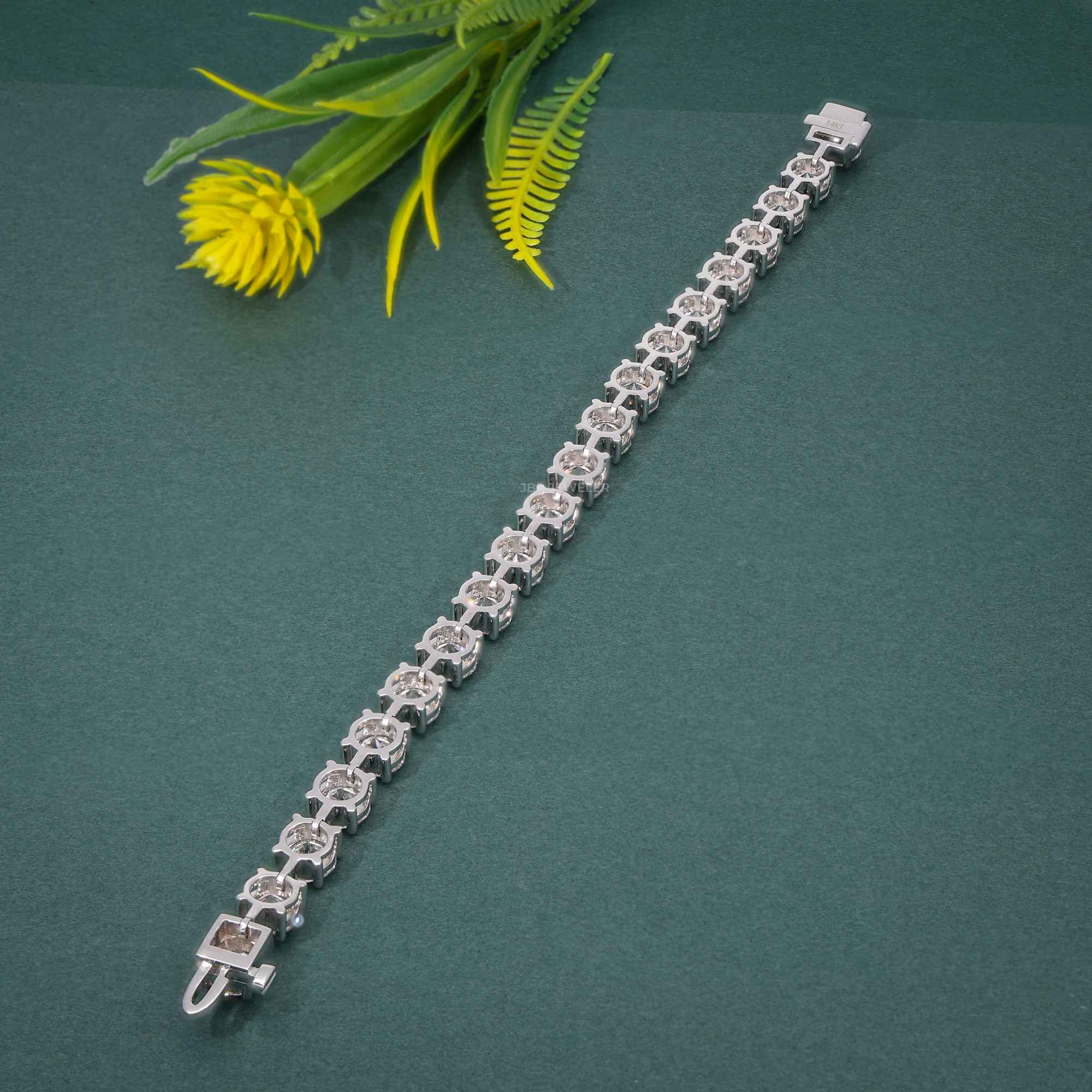 14kt 6.5MM Round White Gold Moissanite Tennis  Luxury Bracelet - JBR Jeweler