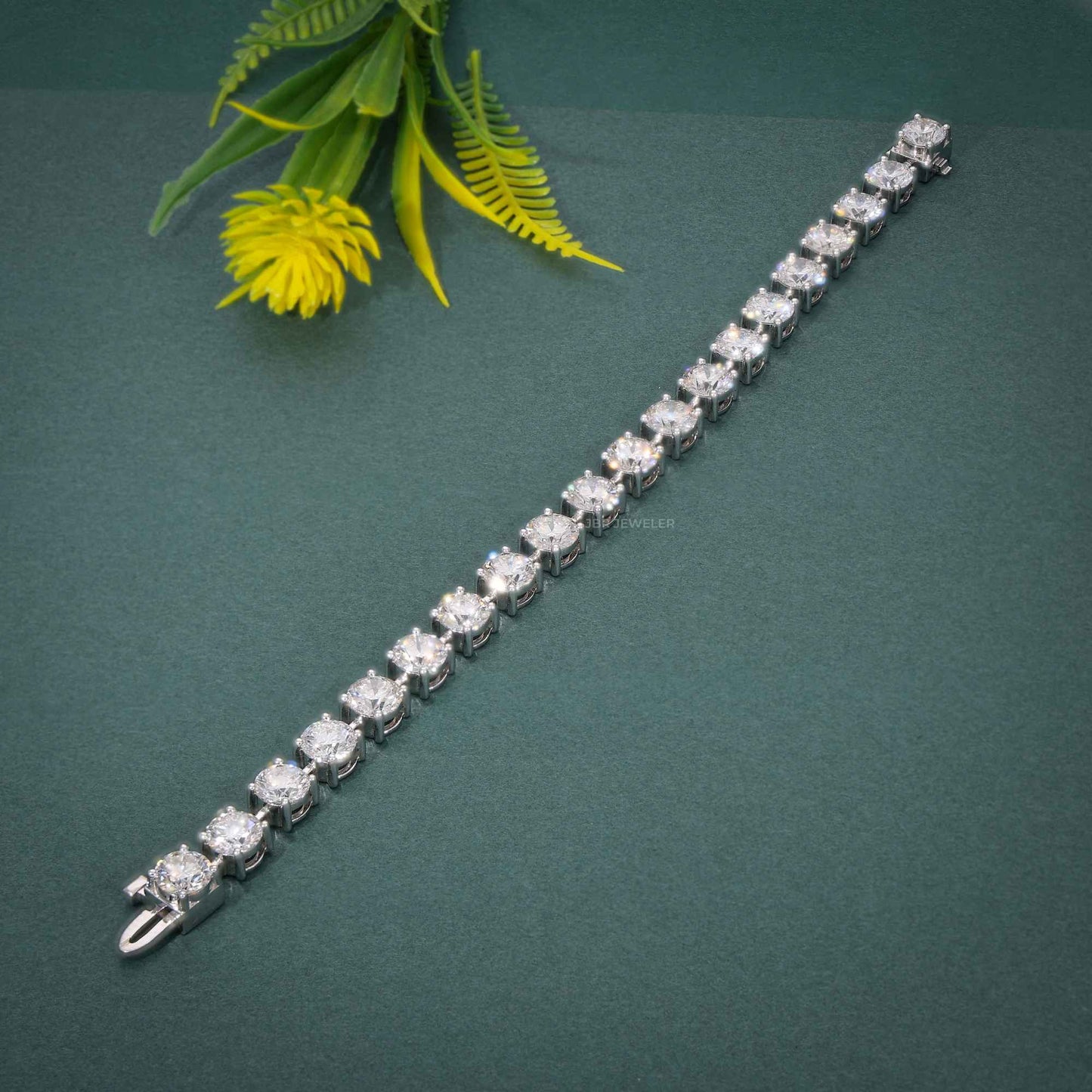 Bracelet de perles en forme de cœur en or 14 carats 