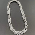 15mm Round And Baguette Moissanite Diamond Cuban Link Iced out Chain - JBR Jeweler