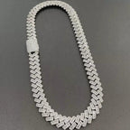 15mm Round And Baguette Moissanite Diamond Cuban Link Iced out Chain - JBR Jeweler