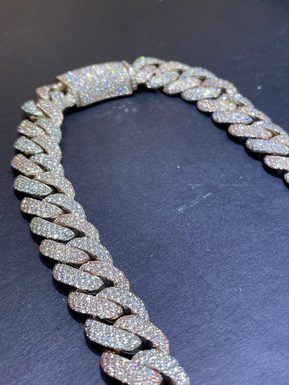 16MM Round Moissanite Diamond 3 Row Iced Out Miami Cuban Link Chain - JBR Jeweler