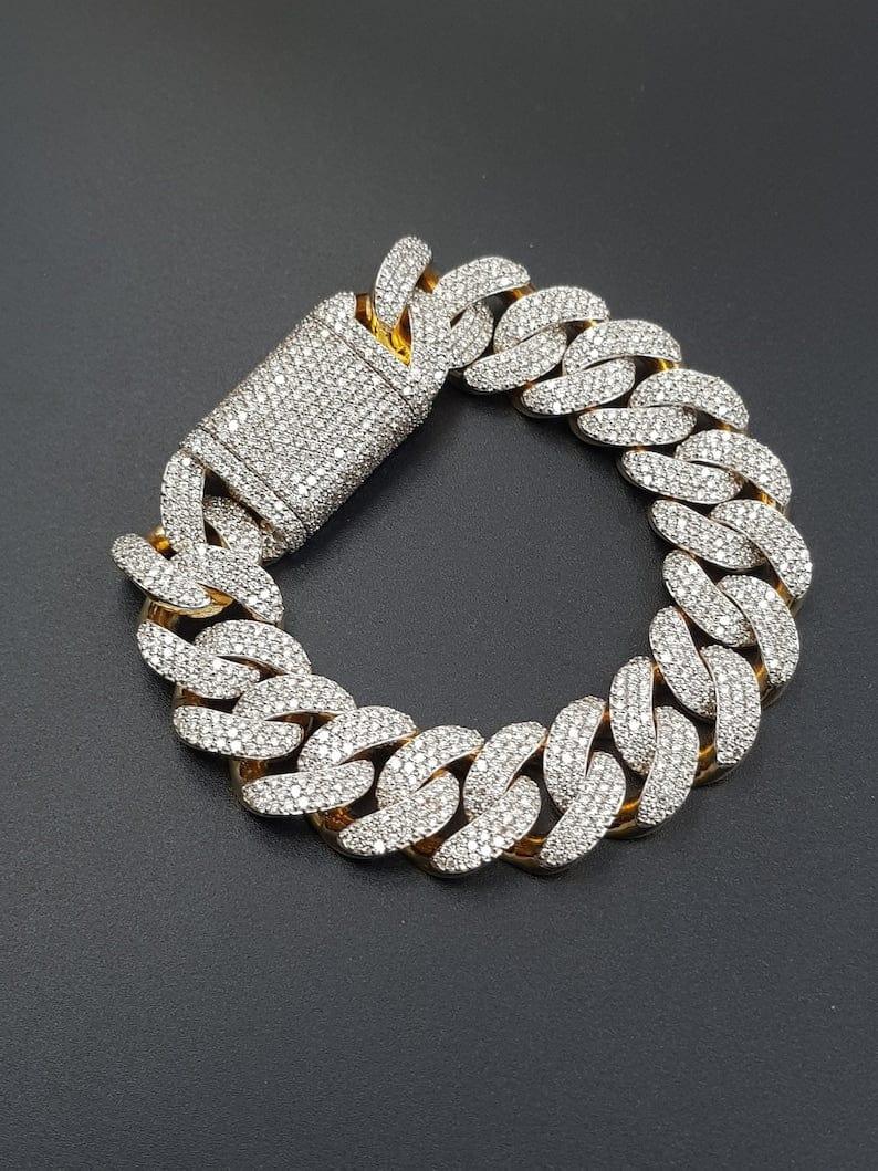 18 MM VVS Moissanite Diamond Cuban link Hip Hop Miami Cuban Iced Out Bracelet - JBR Jeweler