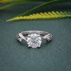 1CT Round Cut Lab Grown-CVD Diamond Branch Shank Engagement Ring - JBR Jeweler