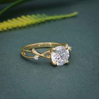 1CT Round Cut Lab Grown-CVD Diamond Branch Shank Engagement Ring - JBR Jeweler