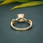 1CT Round Cut Lab Grown-CVD Diamond Branch Shank Engagement Ring - JBR Jeweler