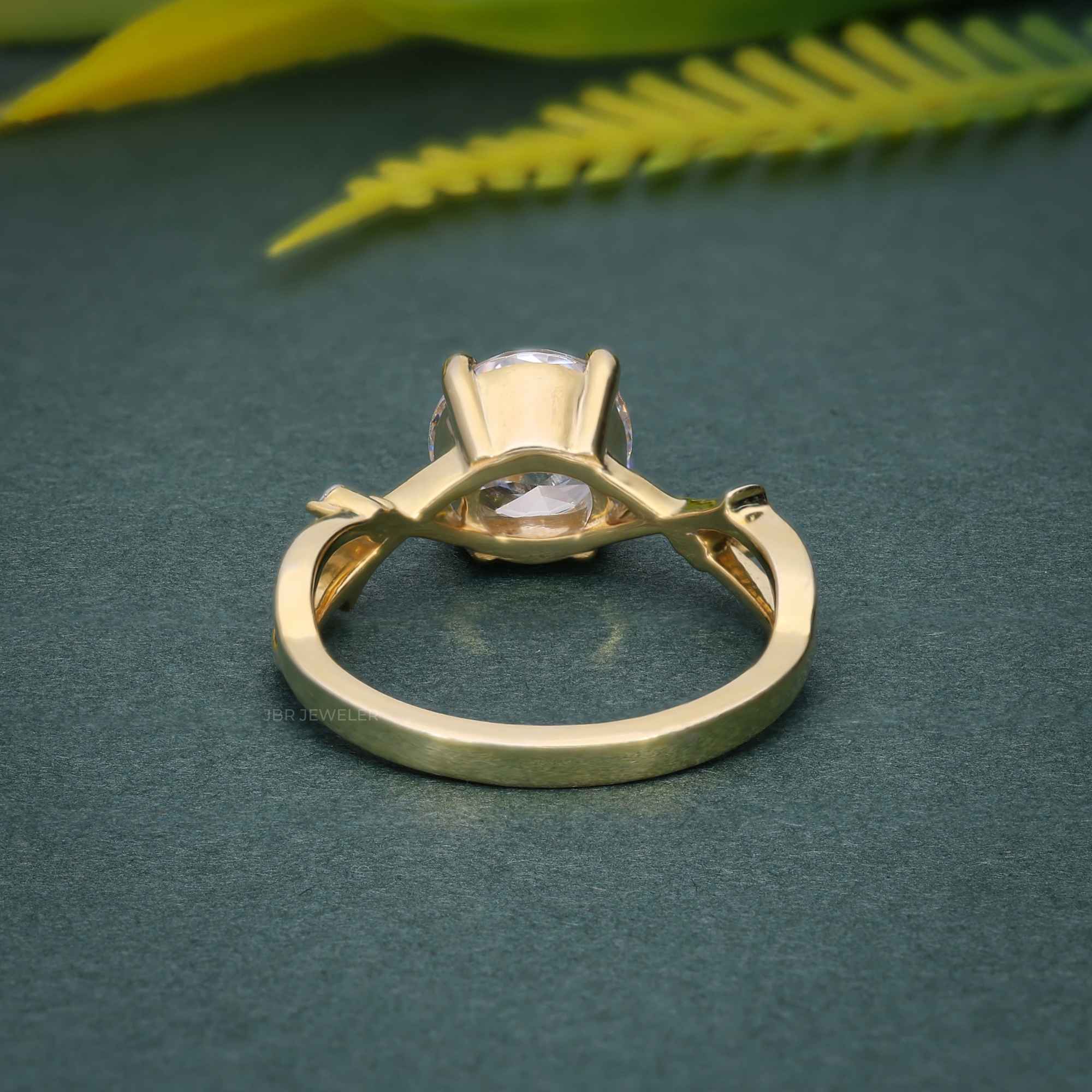 1CT Round Cut Lab Grown-CVD Diamond Branch Shank Engagement Ring - JBR Jeweler