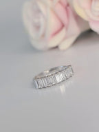 1CT Baguette Lab-Grown Diamond Half Eternity Wedding Band - JBR Jeweler