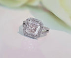 1CT Cushion Cut Lab-Grown Diamond Halo Split Shank Engagement Ring - JBR Jeweler