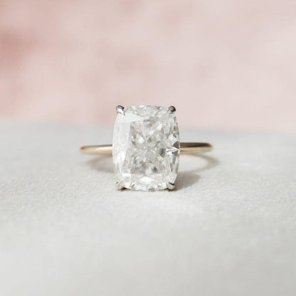 1CT Cushion Cut Lab-Grown Diamond Solitaire Under Halo Engagement Ring - JBR Jeweler