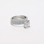 1CT Cushion Cut Moissanite Wedding Ring with Two Stacking Band - JBR Jeweler