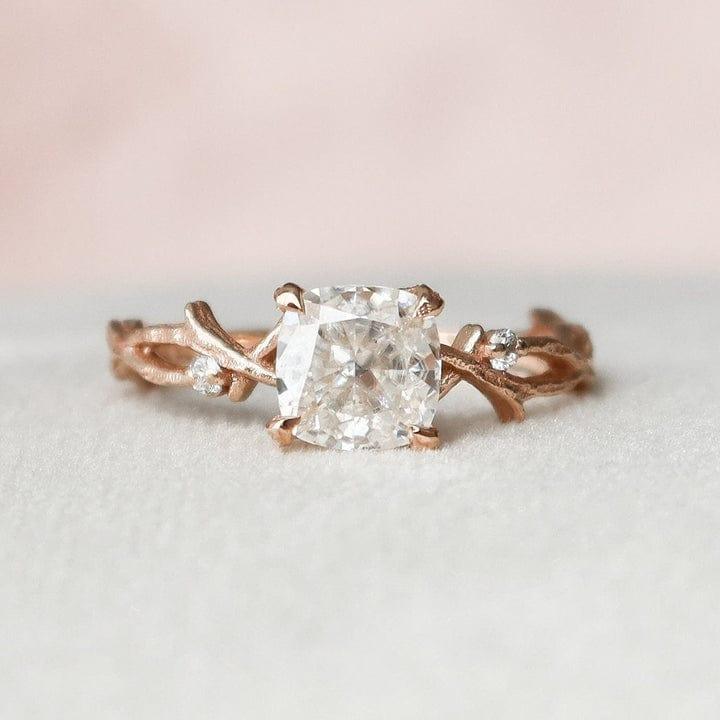 1CT Cushion Lab-Grown Diamond Solitaire Branch Engagement Ring - JBR Jeweler