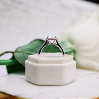 1CT Cushion Lab-Grown Diamond Solitaire Cathedral Set Engagement Ring - JBR Jeweler