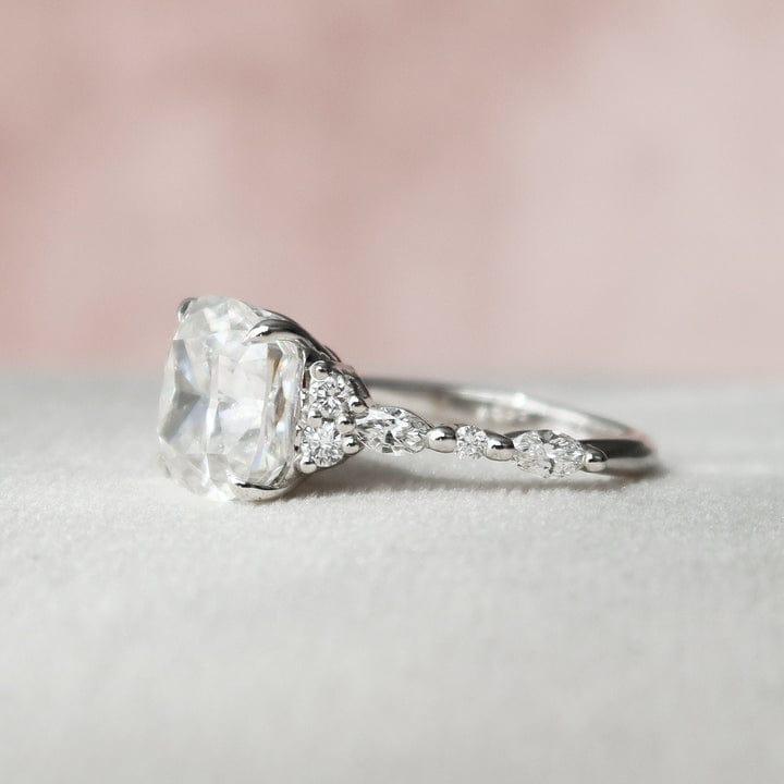 1CT Cushion Lab-Grown Diamond Solitaire East West Engagement Ring - JBR Jeweler