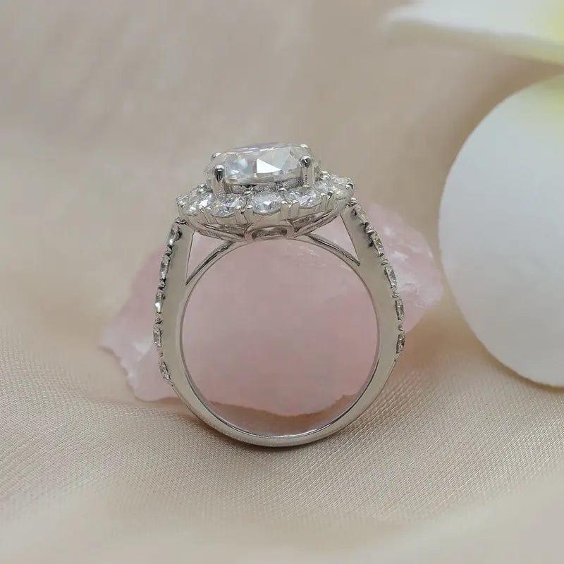 1Ct Diamond Round Cut Lab Grown Halo Set Engagement Ring - JBR Jeweler