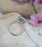 1CT Elongated Cushion Cut Halo Lab-Grown Diamond Engagement Ring - JBR Jeweler