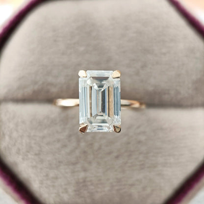 1CT Emerald Cut Double Halo Lab-Grown Diamond Engagement Ring - JBR Jeweler