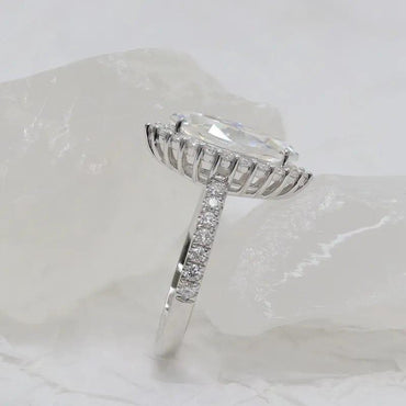 1Ct Marquise Cut Lab Grown-CVD Diamond Halo Set Engagement Ring - JBR Jeweler