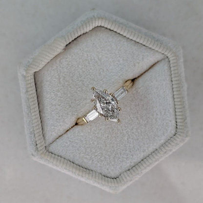 1CT Marquise Cut Lab-Grown Diamond Six Prong Engagement Ring - JBR Jeweler